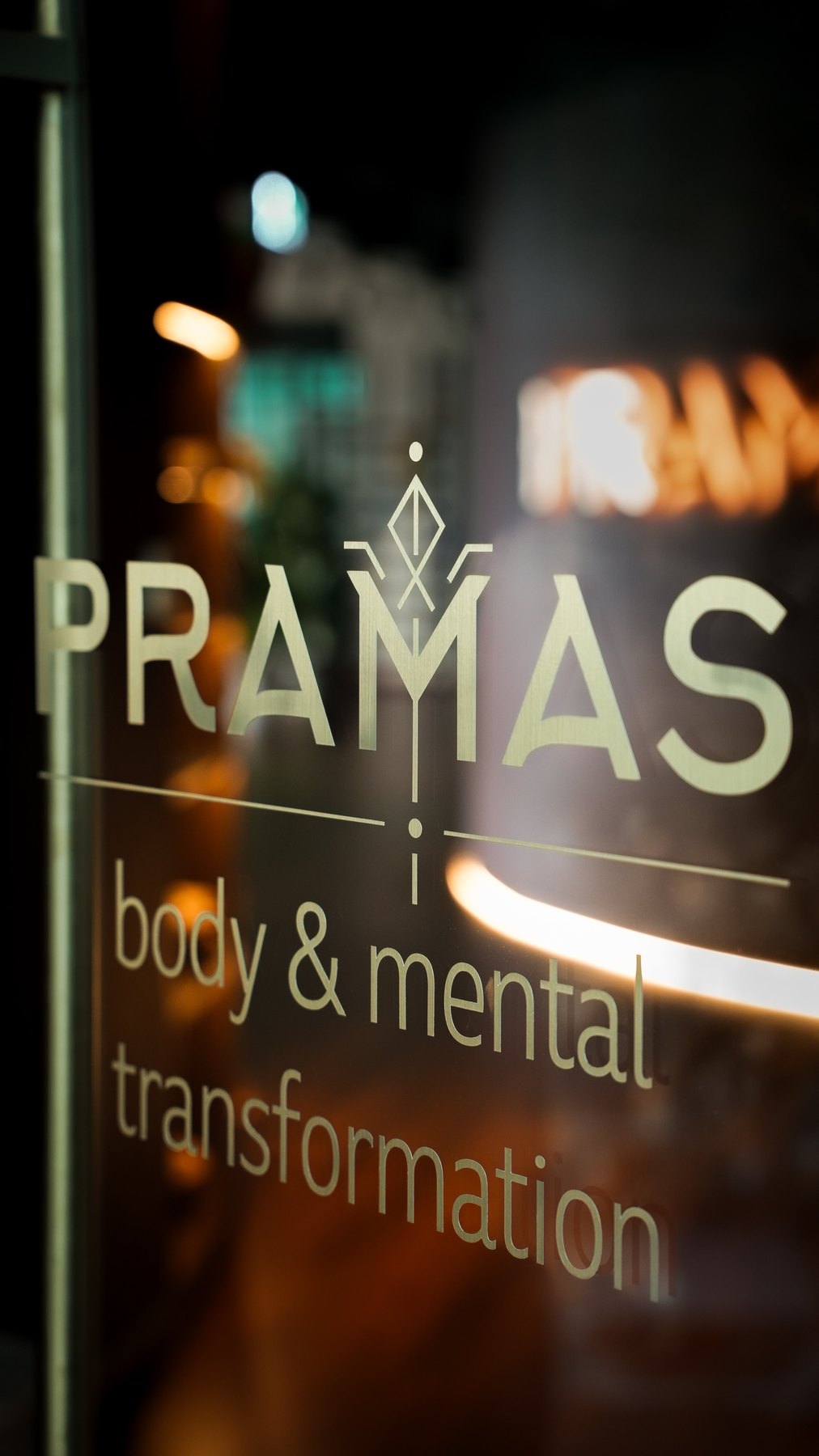 Pramas studio interior with the brand wall